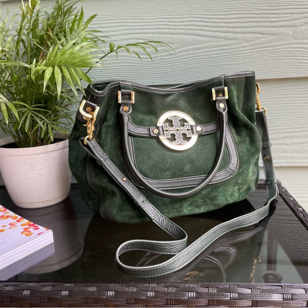 Tory Burch Suede Bag Green